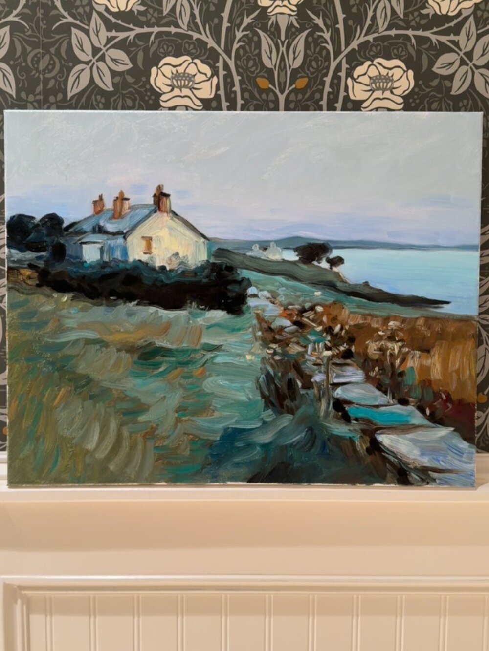 Original 20x16 Oil Painting - "Coastal Cottage" - Impressionist Landscape